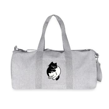 Chats Ying-Yang #2 - Sac de sport en toile recyclée Stanley/Stella - gris chiné - Devant