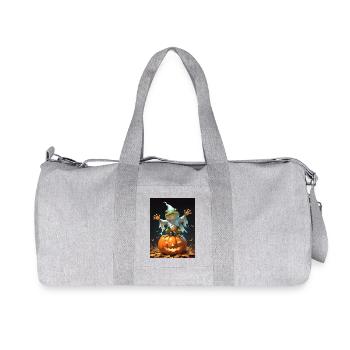 Halloween Frog Ghost Gift Idea - Recycled Canvas Sports Bag by Stanley/Stella - heather grey - Front