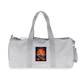 Halloween Capybara Ghost Gift Idea - Recycled Canvas Sports Bag by Stanley/Stella - heather grey - Front