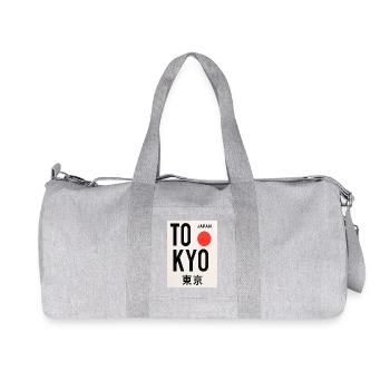 Minimalist Tokyo style with red sun - Recycled Canvas Sports Bag by Stanley/Stella - heather grey - Front