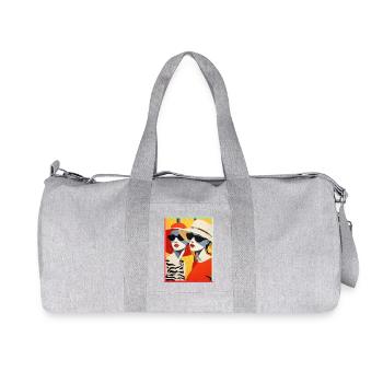 Pop Art Two Women's Beachwear with Sunglasses - Recycled Canvas Sports Bag by Stanley/Stella - heather grey - Front