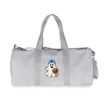 Fantôme avec citrouille pour Halloween avec casquette de baseball - Sac de sport en toile recyclée Stanley/Stella - gris chiné - Devant