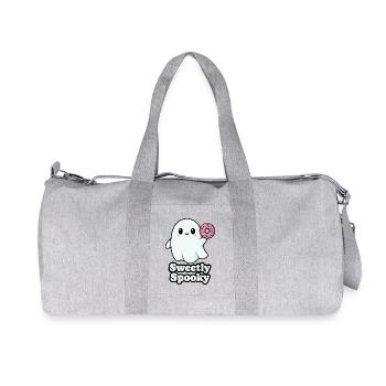 Mignon fantôme hanté avec beignet - Sac de sport en toile recyclée Stanley/Stella - gris chiné - Devant