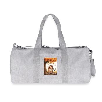 EC hérisson en tasse I automne I vacances I idée cadeau - Sac de sport en toile recyclée Stanley/Stella - gris chiné - Devant