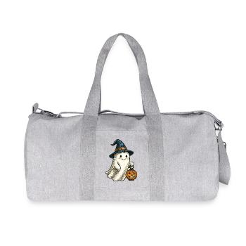 Cute Halloween Ghost for Kids - Recycled Canvas Sports Bag by Stanley/Stella - heather grey - Front