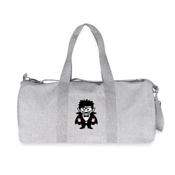Lustiger Nerd Vampir mit Brille und Fliege - Recycelte Canvas-Sporttasche von Stanley/Stella - Grau meliert - Vorne