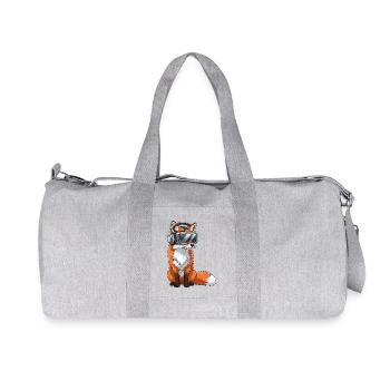 Fuchs Gamer Cartoon Spieler Virtual Reality  - Recycelte Canvas-Sporttasche von Stanley/Stella - Grau meliert - Vorne