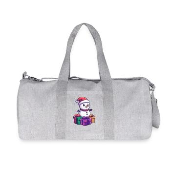Snowman Christmas Gifts - Recycled Canvas Sports Bag by Stanley/Stella - heather grey - Front