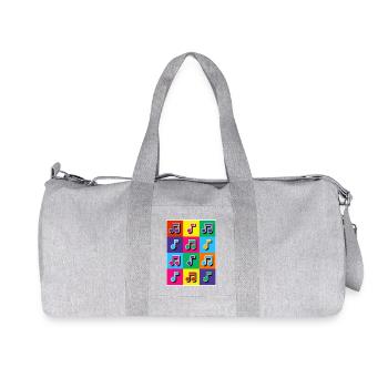 Mosaïque de notes musicales Pop Art - Sac de sport en toile recyclée Stanley/Stella - gris chiné - Devant