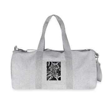 Schwarz-Weiß abstraktes Design Nr. 1 - Recycelte Canvas-Sporttasche von Stanley/Stella - Grau meliert - Vorne