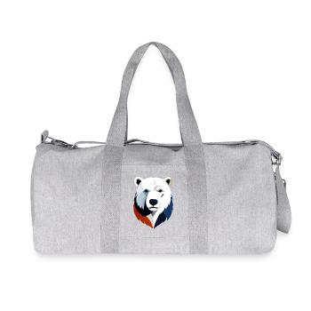 Geometrischer Polarbär Farbsplit - Recycelte Canvas-Sporttasche von Stanley/Stella - Grau meliert - Vorne
