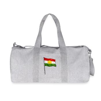 Kurdistan Flag Sunstar - Recycled Canvas Sports Bag by Stanley/Stella - heather grey - Front