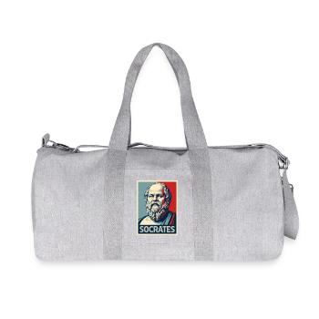 Socrates Pop Art Portrait - Recycled Canvas Sports Bag by Stanley/Stella - heather grey - Front