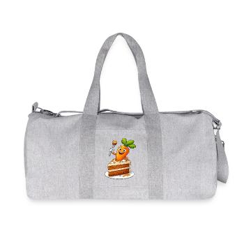 Lustige Karotte im Kuchen Cartoon Design  - Recycelte Canvas-Sporttasche von Stanley/Stella - Grau meliert - Vorne