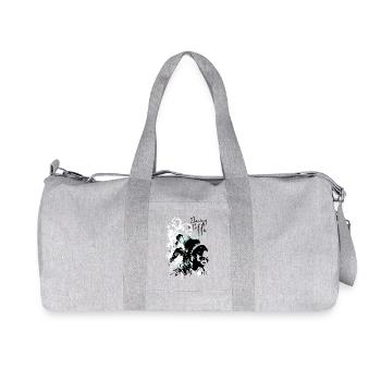 Floral abstract black and mint spirit - Recycled Canvas Sports Bag by Stanley/Stella - heather grey - Front