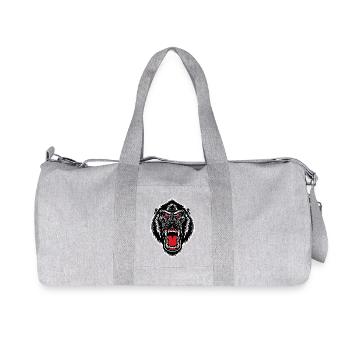 Gorilla-Affen-Maskottchen-Logo Sportspiel - Recycelte Canvas-Sporttasche von Stanley/Stella - Grau meliert - Vorne