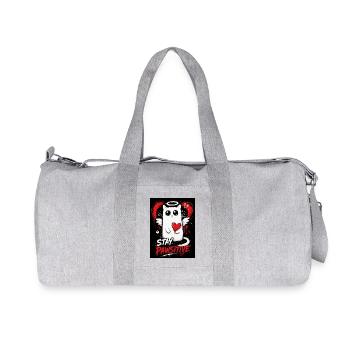 Stay Pawsitive Cat Graffiti - Recycled Canvas Sports Bag by Stanley/Stella - heather grey - Front