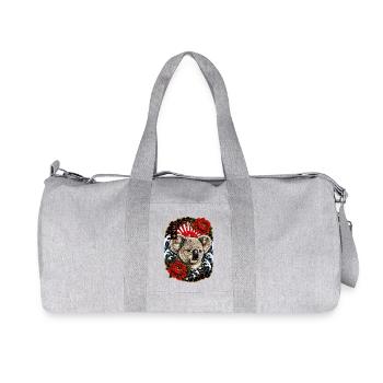 Koala im japanischen Irezumi Tattoo Stil - Recycelte Canvas-Sporttasche von Stanley/Stella - Grau meliert - Vorne