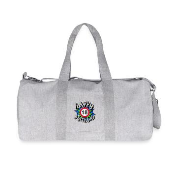 18th Birthday , Happy 18 Birthday Gift (25) - Recycled Canvas Sports Bag by Stanley/Stella - heather grey - Front
