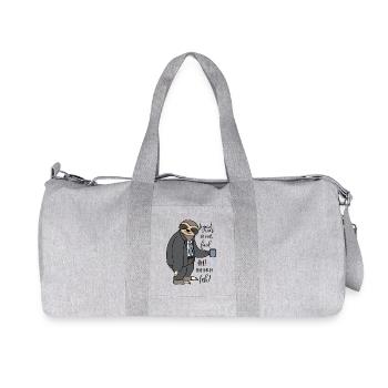 Irgendwas ist hier faul Faultier lustige Sprüche - Recycelte Canvas-Sporttasche von Stanley/Stella - Grau meliert - Vorne