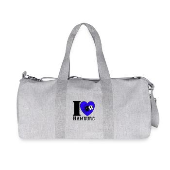 Hambourg , Tradition , Football Heart ,Hambourg (25) - Sac de sport en toile recyclée Stanley/Stella - gris chiné - Devant