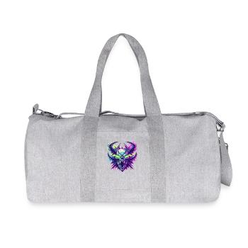 Furious skeleton head with pop art style - Recycled Canvas Sports Bag by Stanley/Stella - heather grey - Front