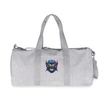 A furious skeleton with colorful graphics - Recycled Canvas Sports Bag by Stanley/Stella - heather grey - Front