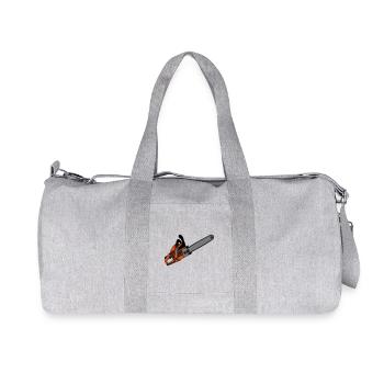 Chainsaw, Firewood, Old School, Chainsaw (25) - Recycled Canvas Sports Bag by Stanley/Stella - heather grey - Front