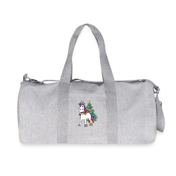 Einhorn Weihnachten Weihnachtsgeschenk Xmas - Recycelte Canvas-Sporttasche von Stanley/Stella - Grau meliert - Vorne