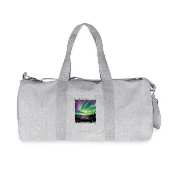 Saskatchewan Northern Lights in Grunge Style - Recycled Canvas Sports Bag by Stanley/Stella - heather grey - Front