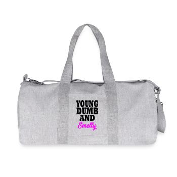 young dumb and smelly - Recycled Canvas Sports Bag by Stanley/Stella - heather grey - Front