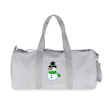 Snowman in Green Scarf - Recycled Canvas Sports Bag by Stanley/Stella - heather grey - Front