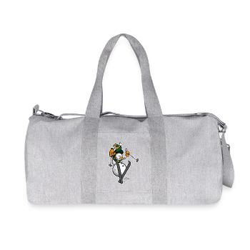 Snowman on skis - Recycled Canvas Sports Bag by Stanley/Stella - heather grey - Front