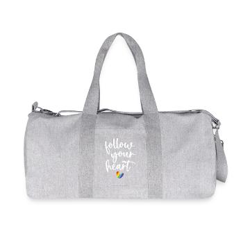 Mois de la fierté - Suivez votre cœur - Sac de sport en toile recyclée Stanley/Stella - gris chiné - Devant