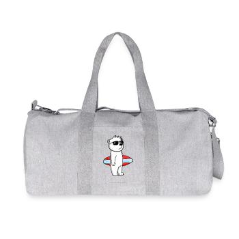 Surfboard Polar Bear Surfing Bear Cool - Holiday - Recycled Canvas Sports Bag by Stanley/Stella - heather grey - Front
