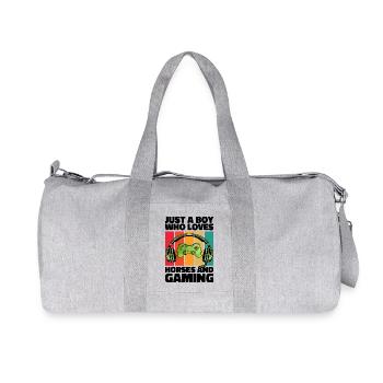 Gamer et Chevaux : Jeux Vidéo et Aventure Équestre - Sac de sport en toile recyclée Stanley/Stella - gris chiné - Devant