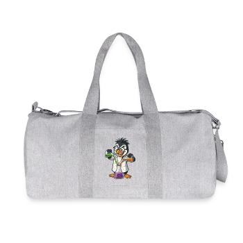 Crazy Professor Penguin Chemistry Nerd Experiment - Recycled Canvas Sports Bag by Stanley/Stella - heather grey - Front