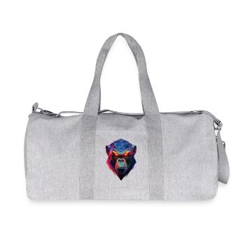 Geometrischer Neon-Gorilla - Recycelte Canvas-Sporttasche von Stanley/Stella - Grau meliert - Vorne