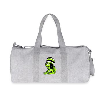 grenouille Reggae musique Rasta cheveux chapeau Jamaïque Fun - Sac de sport en toile recyclée Stanley/Stella - gris chiné - Devant