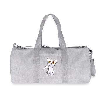 Chaton blanc aux yeux dorés - Sac de sport en toile recyclée Stanley/Stella - gris chiné - Devant