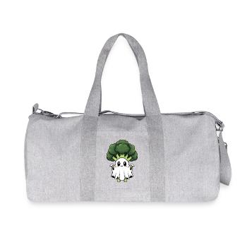 Cute Halloween Broccoli Ghost Ghost Costume - Recycled Canvas Sports Bag by Stanley/Stella - heather grey - Front