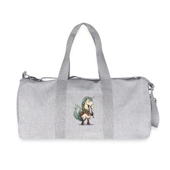 Unicorn Bagpipe Motif - Recycled Canvas Sports Bag by Stanley/Stella - heather grey - Front