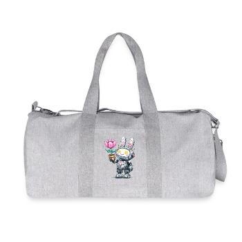 Robo-Bunny with Flower - Recycled Canvas Sports Bag by Stanley/Stella - heather grey - Front