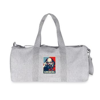 Allen Ginsberg Portrait du poète beat en teintes rétro - Sac de sport en toile recyclée Stanley/Stella - gris chiné - Devant