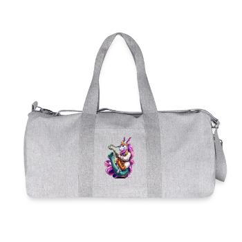 Sparkling Unicorn Saxophone - Recycled Canvas Sports Bag by Stanley/Stella - heather grey - Front