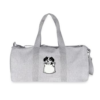 Dessin animé Chien dans le sac - Sac de sport en toile recyclée Stanley/Stella - gris chiné - Devant