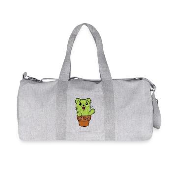 Cat Cactus Kitten Cacti - Recycled Canvas Sports Bag by Stanley/Stella - heather grey - Front