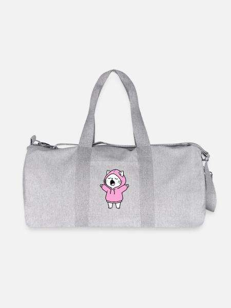 Katze im Hoodie - Recycelte Canvas-Sporttasche von Stanley/Stella - Grau meliert
