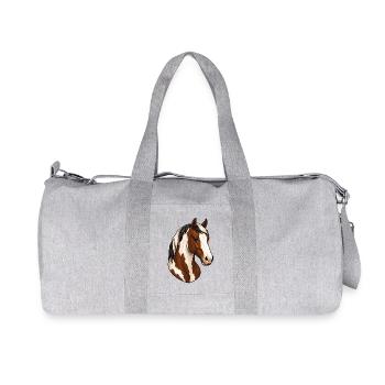 Horse Portrait Paint Horse tobiano - Recycled Canvas Sports Bag by Stanley/Stella - heather grey - Front