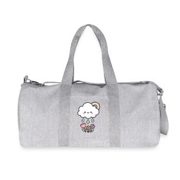Cute Rain Cloud and Flowers - Recycelte Canvas-Sporttasche von Stanley/Stella - Grau meliert - Vorne